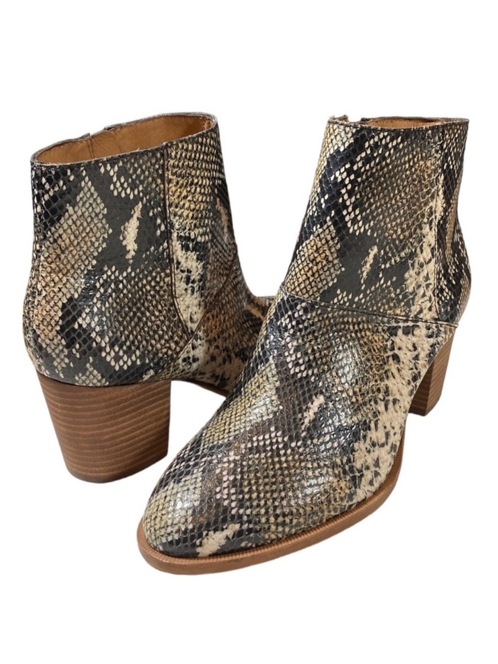 NWOB The Rosie Ankle Boot in Snake Embossed Leather